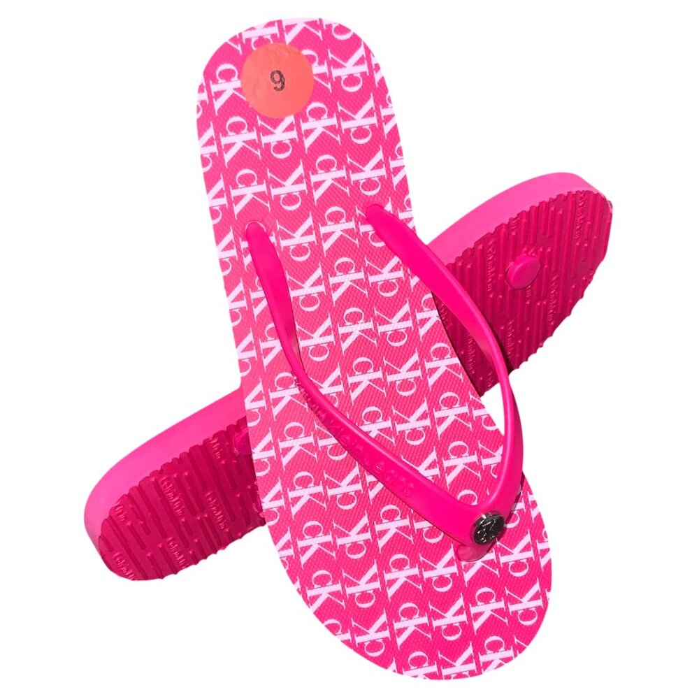 MSRP $39.99 NWT CALVIN KLEIN SAILA WOMENS PINK FLIP FLOPS SANDALS SIZE 6 7 8